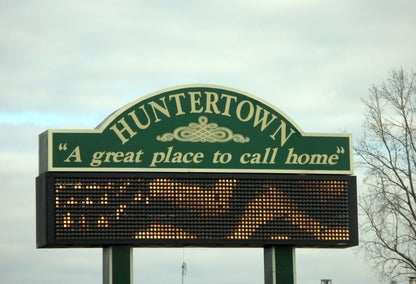 Huntertown, IN welcome sign